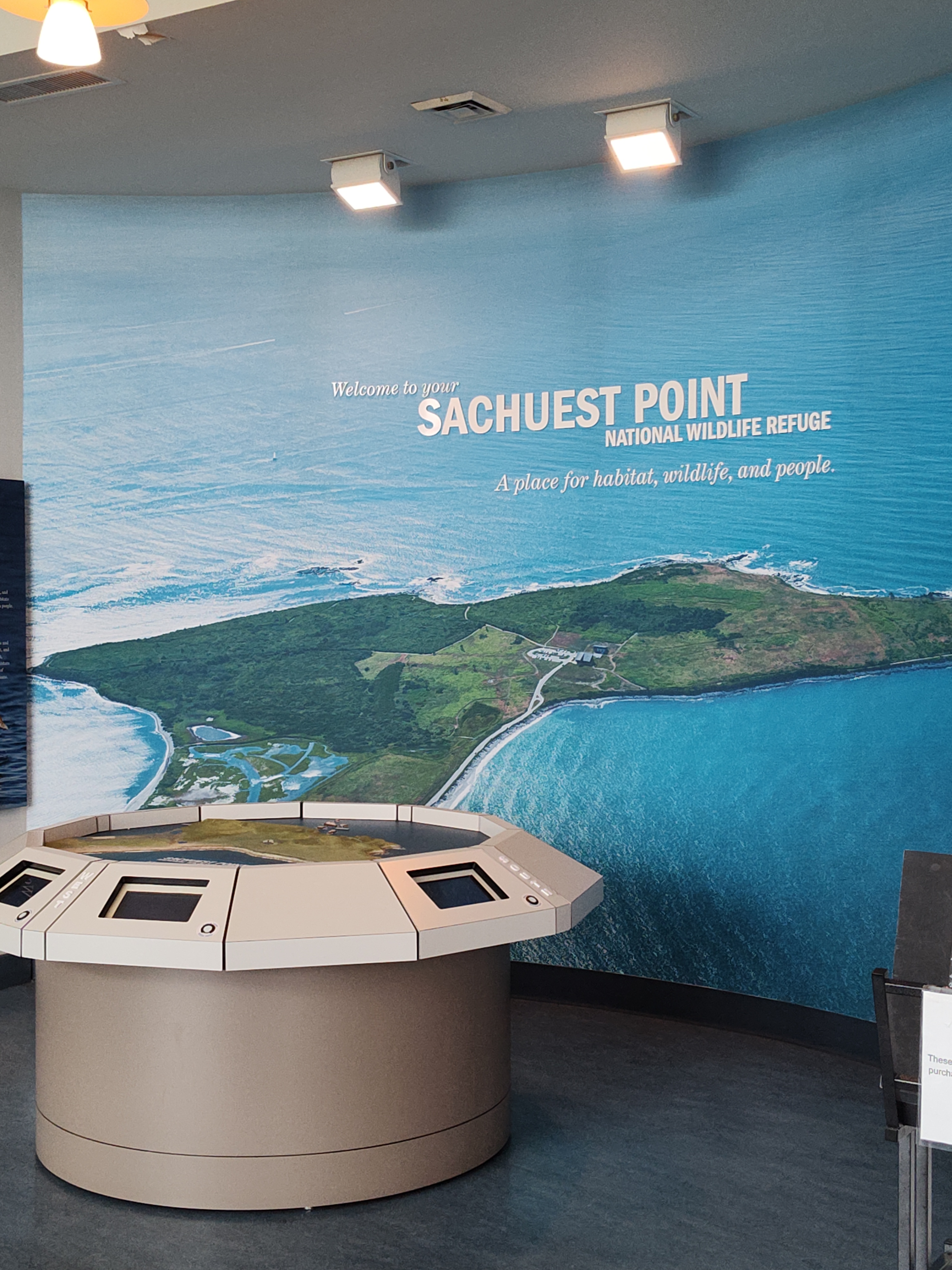 Sachuest Point Visitor Center drone shot